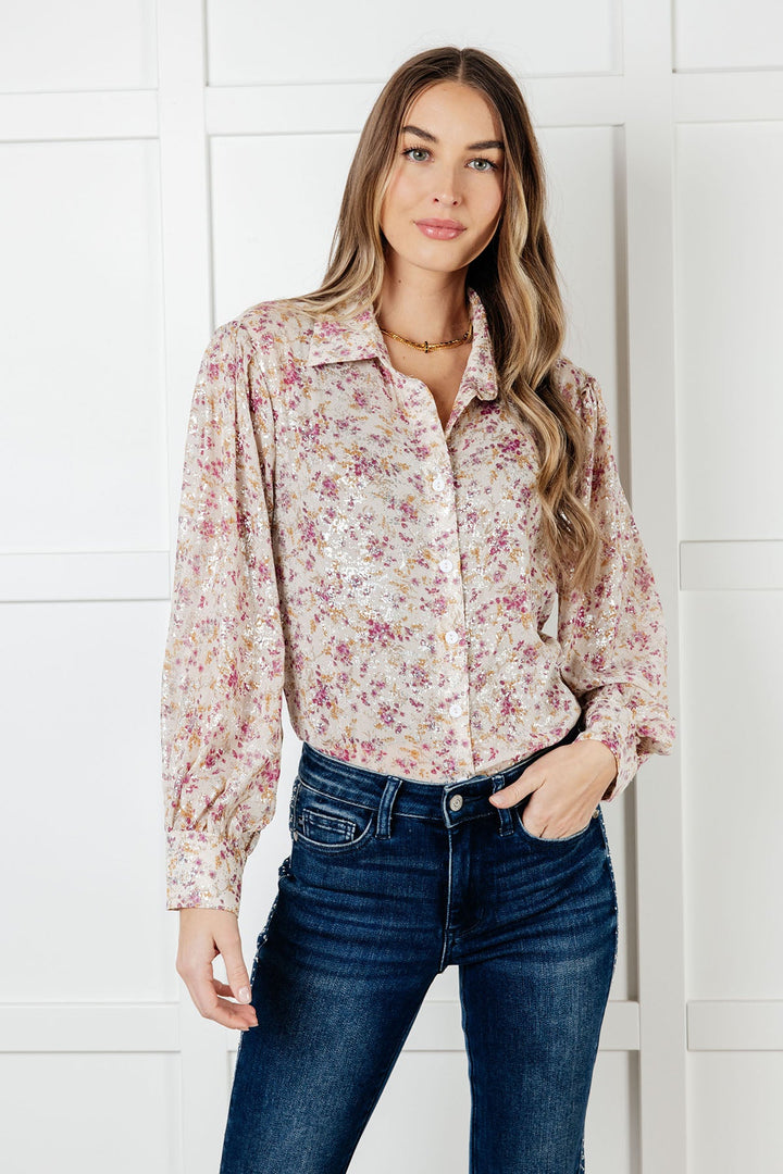 You and I Connect Floral Button Up Blouse-Blouses-Ave Shops-[option4]-[option5]-[option6]-[option7]-[option8]-Shop-Boutique-Clothing-for-Women-Online