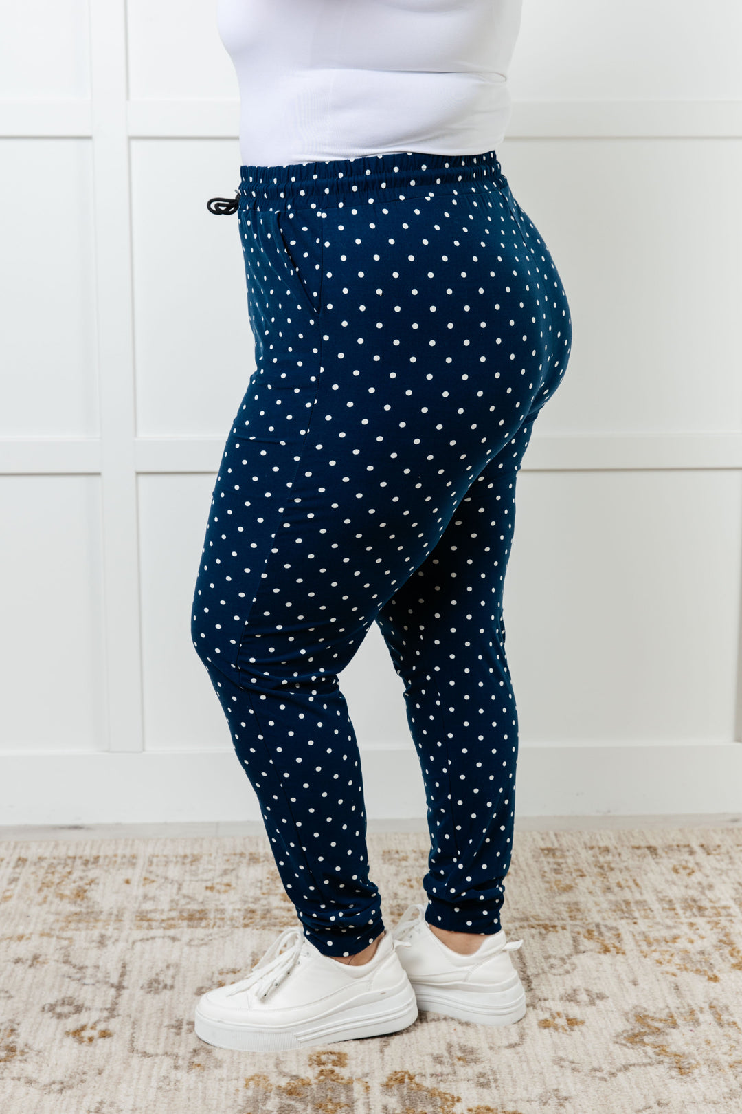 Your New Favorite Joggers in White Polka Dot-Bottoms-Ave Shops-[option4]-[option5]-[option6]-[option7]-[option8]-Shop-Boutique-Clothing-for-Women-Online