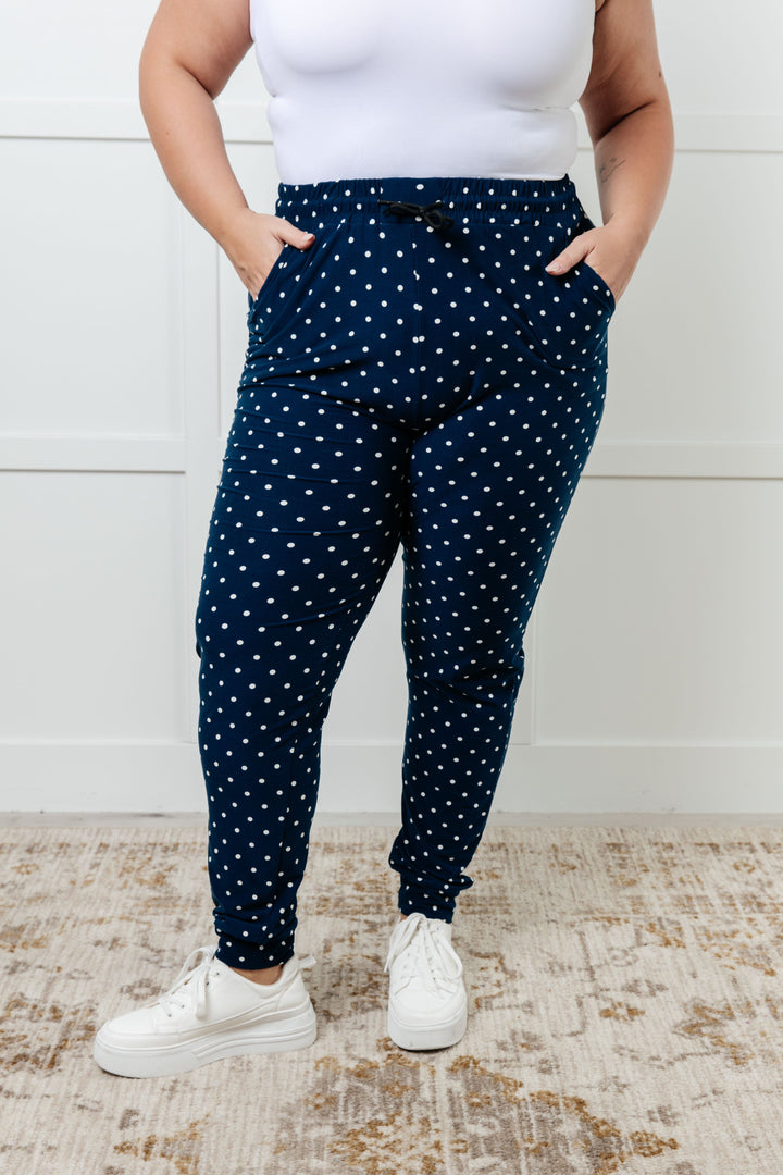 Your New Favorite Joggers in White Polka Dot-Bottoms-Ave Shops-[option4]-[option5]-[option6]-[option7]-[option8]-Shop-Boutique-Clothing-for-Women-Online