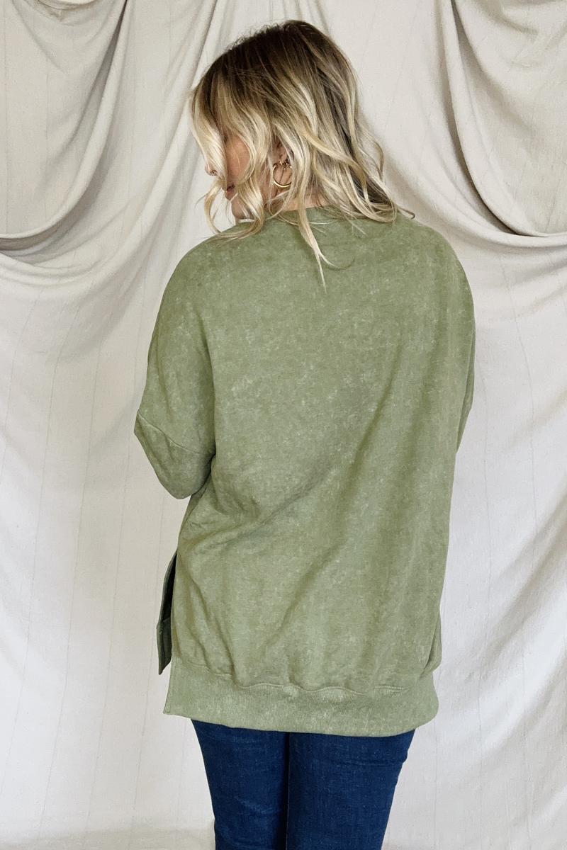 Drop Shoulder Ribbed Trim Oversized Sweatshirt-Sweatshirts-Kiwidrop-[option4]-[option5]-[option6]-[option7]-[option8]-Shop-Boutique-Clothing-for-Women-Online