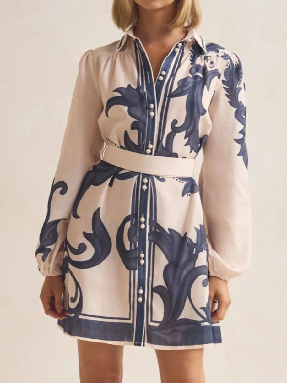 Printed Long Sleeve Shirt Dress-Dresses-Trendsi-[option4]-[option5]-[option6]-[option7]-[option8]-Shop-Boutique-Clothing-for-Women-Online