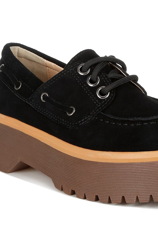 Cuckatoos Chunky Real Suede Leather Oxford Loafers-Rag Company-[option4]-[option5]-[option6]-[option7]-[option8]-Shop-Boutique-Clothing-for-Women-Online