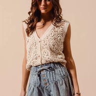 SO ME Flared Denim Shorts with Elasticized Waist-Shorts-Trendsi-[option4]-[option5]-[option6]-[option7]-[option8]-Shop-Boutique-Clothing-for-Women-Online