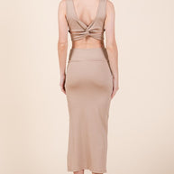 Twist Back Heavy Ribbed Skirt Set-Orange Farm Clothing-[option4]-[option5]-[option6]-[option7]-[option8]-Shop-Boutique-Clothing-for-Women-Online