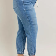 Judy Blue High Waist Denim Joggers-Trendsi-[option4]-[option5]-[option6]-[option7]-[option8]-Shop-Boutique-Clothing-for-Women-Online