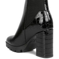 Foxy Faux Leather Croc Chelsea Boots-Rag Company-[option4]-[option5]-[option6]-[option7]-[option8]-Shop-Boutique-Clothing-for-Women-Online