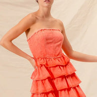 SO ME Strapless Ruffle Layered Game Day Cheer Up Dress-Dresses-Trendsi-[option4]-[option5]-[option6]-[option7]-[option8]-Shop-Boutique-Clothing-for-Women-Online