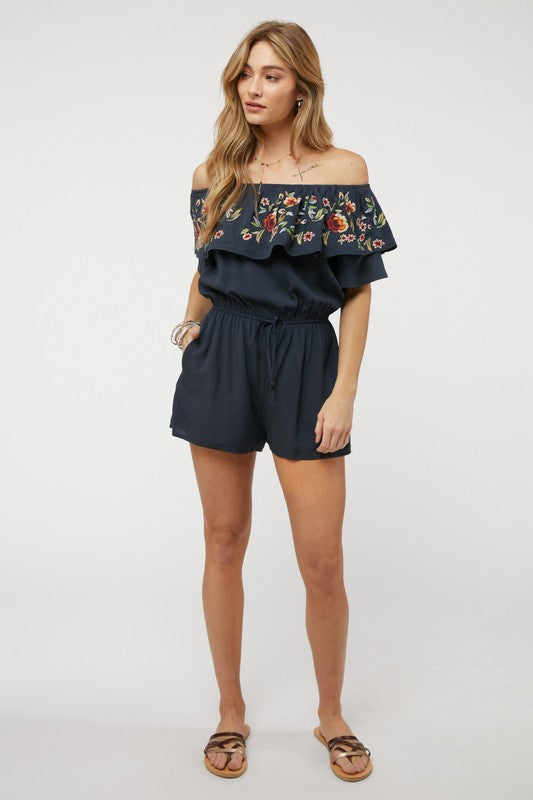 FLORAL EMBROIDERED OFF SHOULDER ROMPER-Davi & Dani-[option4]-[option5]-[option6]-[option7]-[option8]-Shop-Boutique-Clothing-for-Women-Online