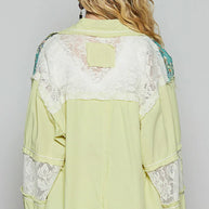 POL Printed Woven Mix Raw Hem Jacket with Lace Detail-Jacket-Trendsi-[option4]-[option5]-[option6]-[option7]-[option8]-Shop-Boutique-Clothing-for-Women-Online