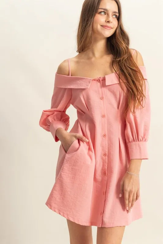 HYFVE Button Down Spaghetti Strap Mini Dress with Pockets-Dresses-Trendsi-[option4]-[option5]-[option6]-[option7]-[option8]-Shop-Boutique-Clothing-for-Women-Online