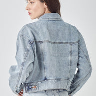 RISEN Button Down Cropped Denim Jacket-Trendsi-[option4]-[option5]-[option6]-[option7]-[option8]-Shop-Boutique-Clothing-for-Women-Online