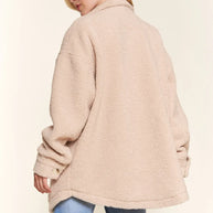And The Why Teddy Sherpa Button Down Curved Hem Shacket-Womens Outerwear/Shacket-Trendsi-[option4]-[option5]-[option6]-[option7]-[option8]-Shop-Boutique-Clothing-for-Women-Online