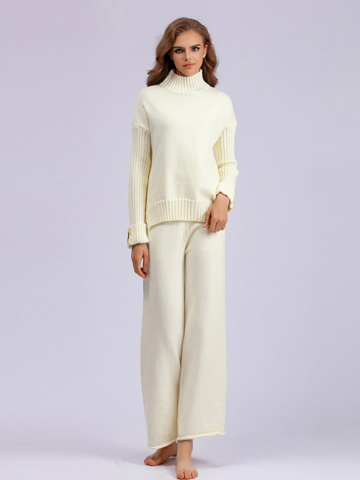 Basic Bae High- Low Turtleneck Long Sleeve Top and Pants Sweater Set-Trendsi-[option4]-[option5]-[option6]-[option7]-[option8]-Shop-Boutique-Clothing-for-Women-Online