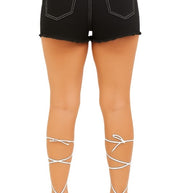 Cowhide Denim Short in Black Denim-GJG Denim-[option4]-[option5]-[option6]-[option7]-[option8]-Shop-Boutique-Clothing-for-Women-Online