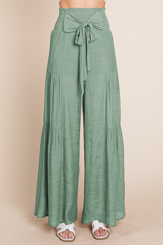 Tie front ruched waist back pants PLUS SIZE-Jade By Jane-[option4]-[option5]-[option6]-[option7]-[option8]-Shop-Boutique-Clothing-for-Women-Online