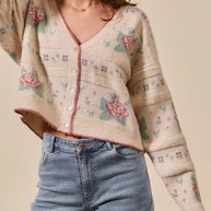 SO ME Floral Pattern Long Sleeve Button Sweater Cardigan-Cardigans-Trendsi-[option4]-[option5]-[option6]-[option7]-[option8]-Shop-Boutique-Clothing-for-Women-Online