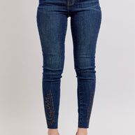 Judy Blue Embroidered High Rise Skinny Jeans-Trendsi-Dark-3(26)-[option4]-[option5]-[option6]-[option7]-[option8]-Shop-Boutique-Clothing-for-Women-Online