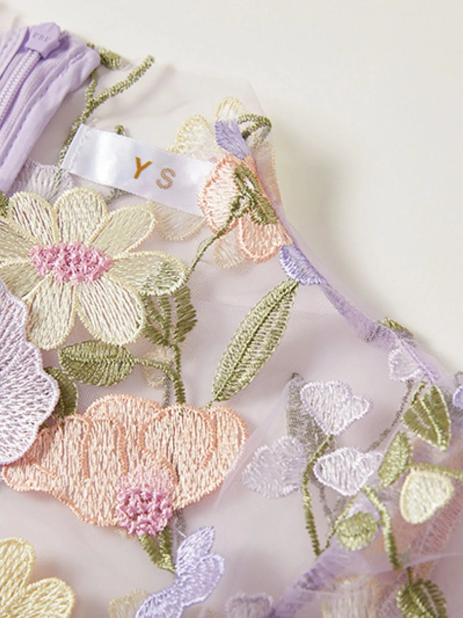 Floral Embroidered Mesh Overlay Maxi Dress-Dresses-Trendsi-[option4]-[option5]-[option6]-[option7]-[option8]-Shop-Boutique-Clothing-for-Women-Online