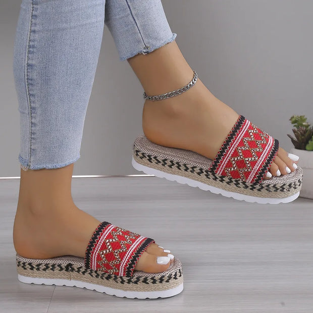 Geometric Weave Platform Sandals-Sandals-Trendsi-[option4]-[option5]-[option6]-[option7]-[option8]-Shop-Boutique-Clothing-for-Women-Online
