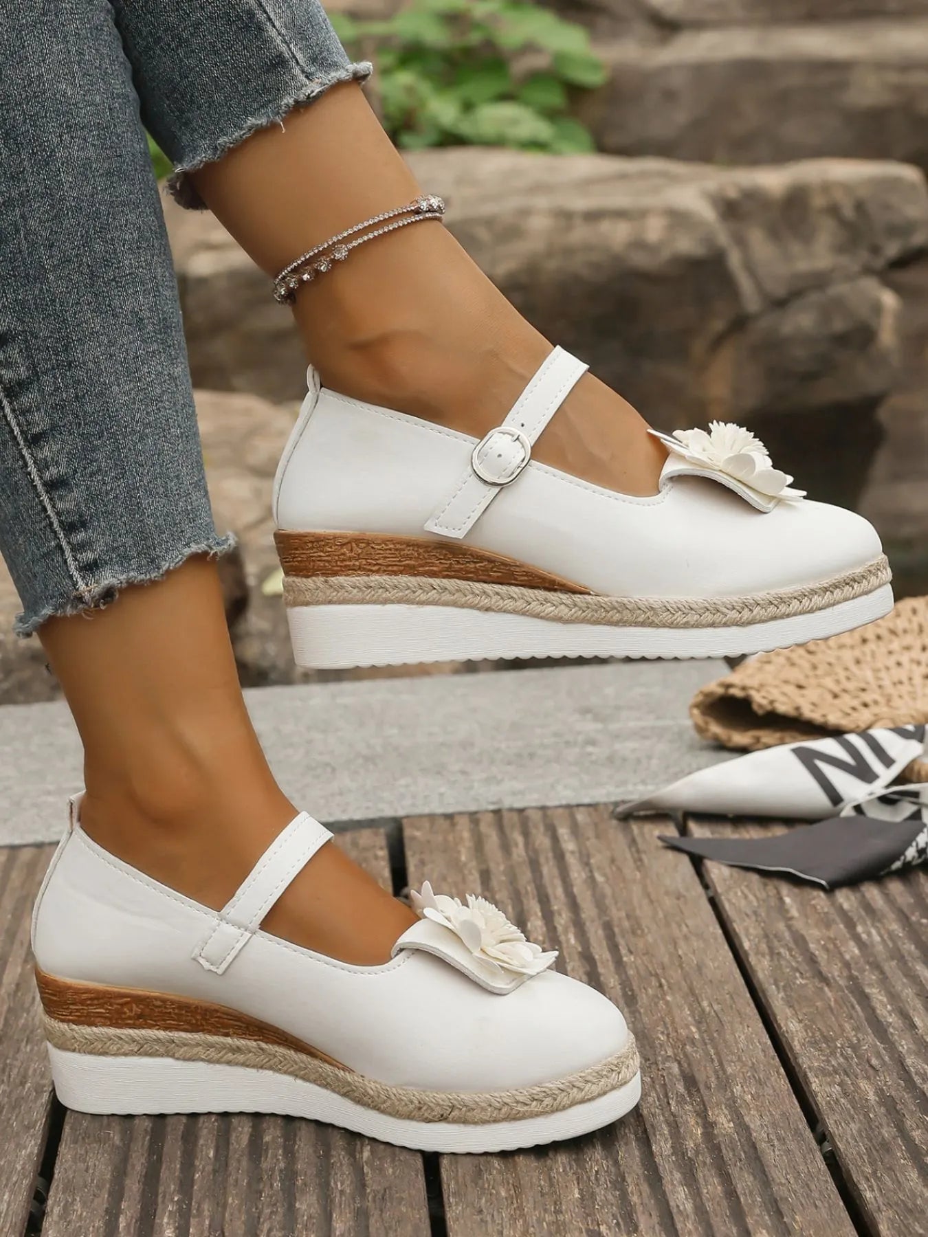 Flower Embellished Mary Jane Loafers-loafers-Trendsi-[option4]-[option5]-[option6]-[option7]-[option8]-Shop-Boutique-Clothing-for-Women-Online