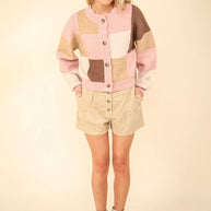 VERY J Color Block Button Down Textured Sweater Cardigan-Cardigan-Trendsi-[option4]-[option5]-[option6]-[option7]-[option8]-Shop-Boutique-Clothing-for-Women-Online
