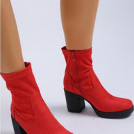 Enito Microfiber Sock Boots-Rag Company-Red-US-5 / UK-3 / EU-36-[option4]-[option5]-[option6]-[option7]-[option8]-Shop-Boutique-Clothing-for-Women-Online