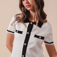 SO ME Button Down Knitted Sweater Shirt Top-Blouses-Trendsi-[option4]-[option5]-[option6]-[option7]-[option8]-Shop-Boutique-Clothing-for-Women-Online