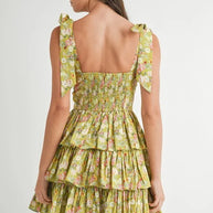 MABLE Floral Print Shoulder Tie Layered Mini Dress-Dresses-Trendsi-[option4]-[option5]-[option6]-[option7]-[option8]-Shop-Boutique-Clothing-for-Women-Online