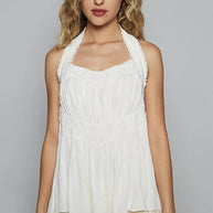 POL Backless Halter Sleeveless Top with Smocking Shirring Detail-Tank Tops & Camis-Trendsi-[option4]-[option5]-[option6]-[option7]-[option8]-Shop-Boutique-Clothing-for-Women-Online