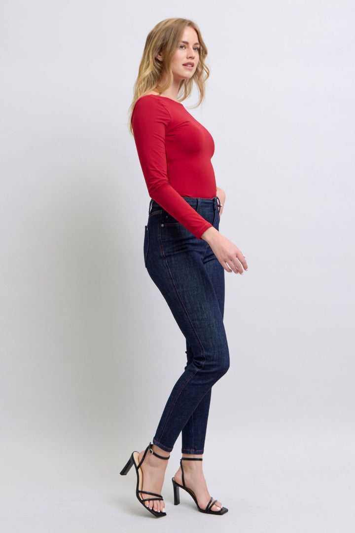 Judy Blue Heart Shaped Back Pockets Skinny Jeans-Trendsi-[option4]-[option5]-[option6]-[option7]-[option8]-Shop-Boutique-Clothing-for-Women-Online