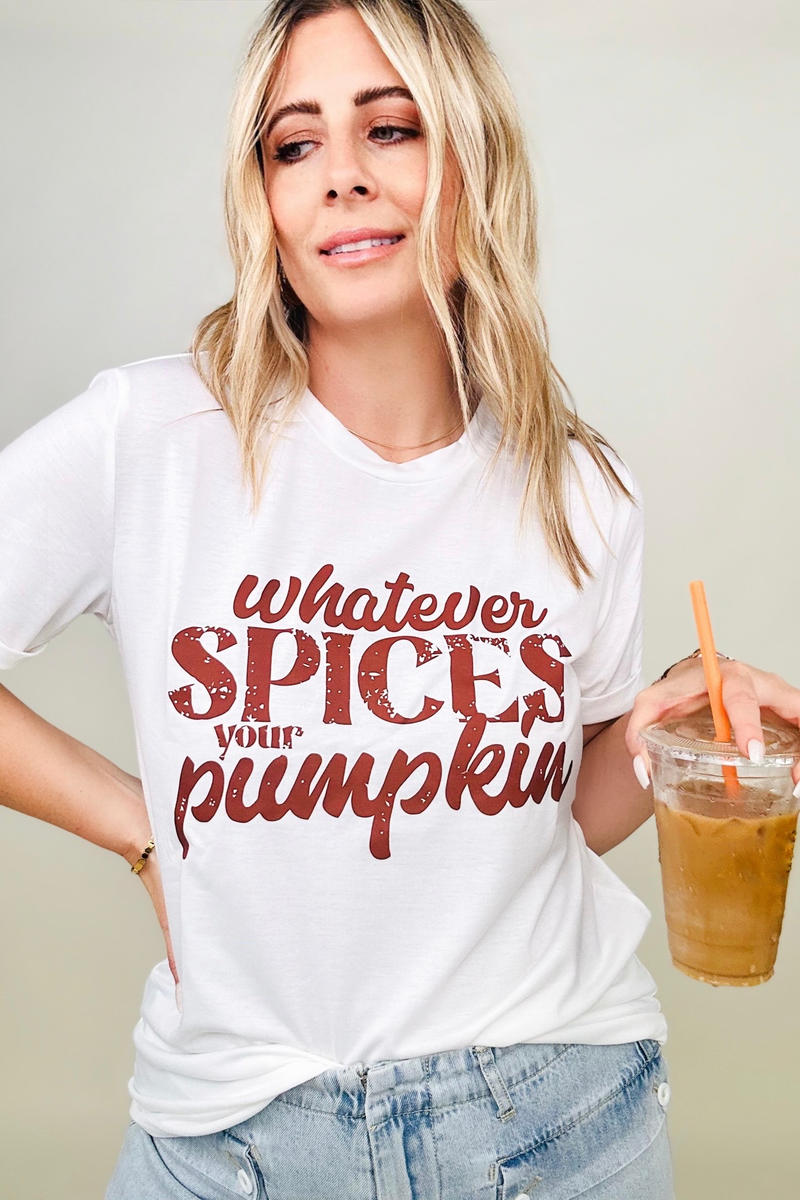 Whatever Spices Your Pumpkin Graphic Tee-T-shirts-Kiwidrop-White-S-[option4]-[option5]-[option6]-[option7]-[option8]-Shop-Boutique-Clothing-for-Women-Online