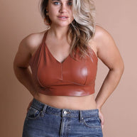 Faux Leather Longline Bralette Plus Size-Leto Accessories-[option4]-[option5]-[option6]-[option7]-[option8]-Shop-Boutique-Clothing-for-Women-Online