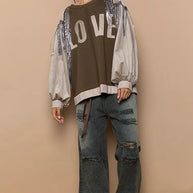 POL Balloon Sleeve French Terry Sweatshirt with Sequin Tassel-Sweatshirts-Trendsi-[option4]-[option5]-[option6]-[option7]-[option8]-Shop-Boutique-Clothing-for-Women-Online