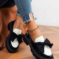 Bow Round Toe Block Heels Loafers-Shoes-Trendsi-[option4]-[option5]-[option6]-[option7]-[option8]-Shop-Boutique-Clothing-for-Women-Online