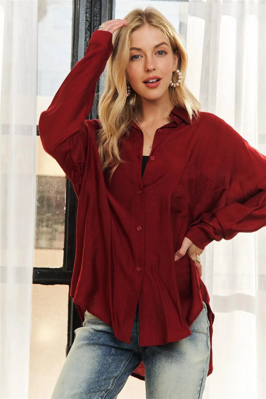 ADORA Button Down Linen Shirt-Blouses-Trendsi-[option4]-[option5]-[option6]-[option7]-[option8]-Shop-Boutique-Clothing-for-Women-Online