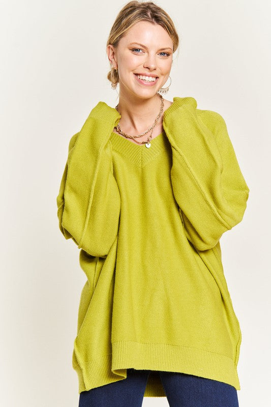 V-NECK OVERSIZED SWEATER PLUS SIZE-Jade By Jane-[option4]-[option5]-[option6]-[option7]-[option8]-Shop-Boutique-Clothing-for-Women-Online