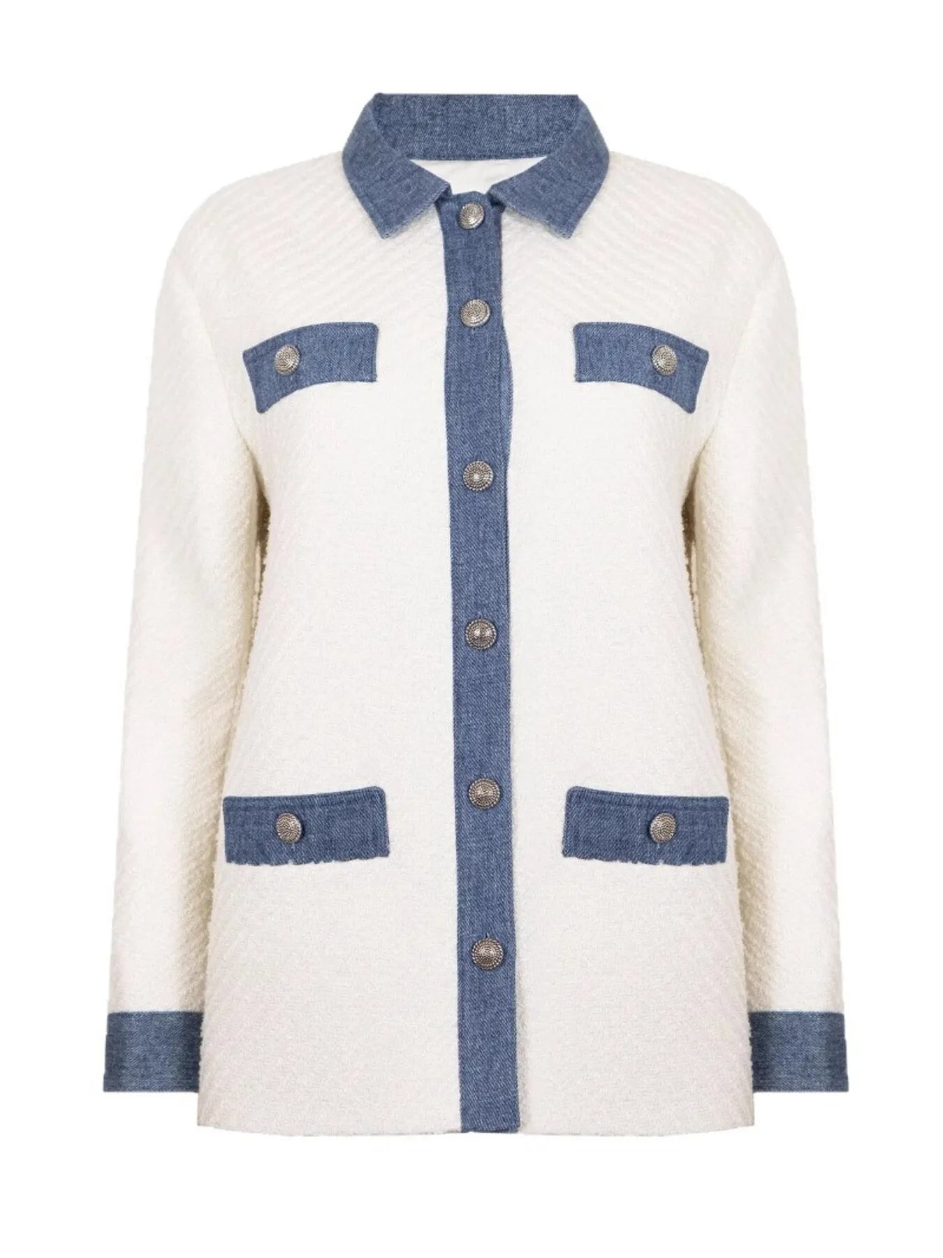 Contrast Trim Button Up Jacket-Coats & Jackets-Trendsi-[option4]-[option5]-[option6]-[option7]-[option8]-Shop-Boutique-Clothing-for-Women-Online