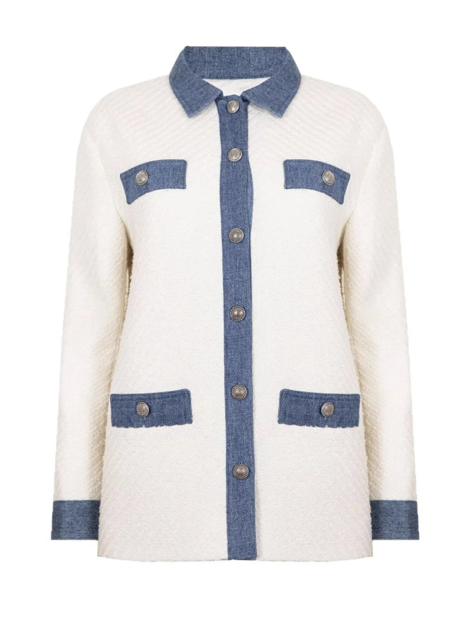 Contrast Trim Button Up Jacket-Coats & Jackets-Trendsi-[option4]-[option5]-[option6]-[option7]-[option8]-Shop-Boutique-Clothing-for-Women-Online