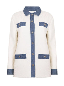 Contrast Trim Button Up Jacket – The Bee Chic Boutique