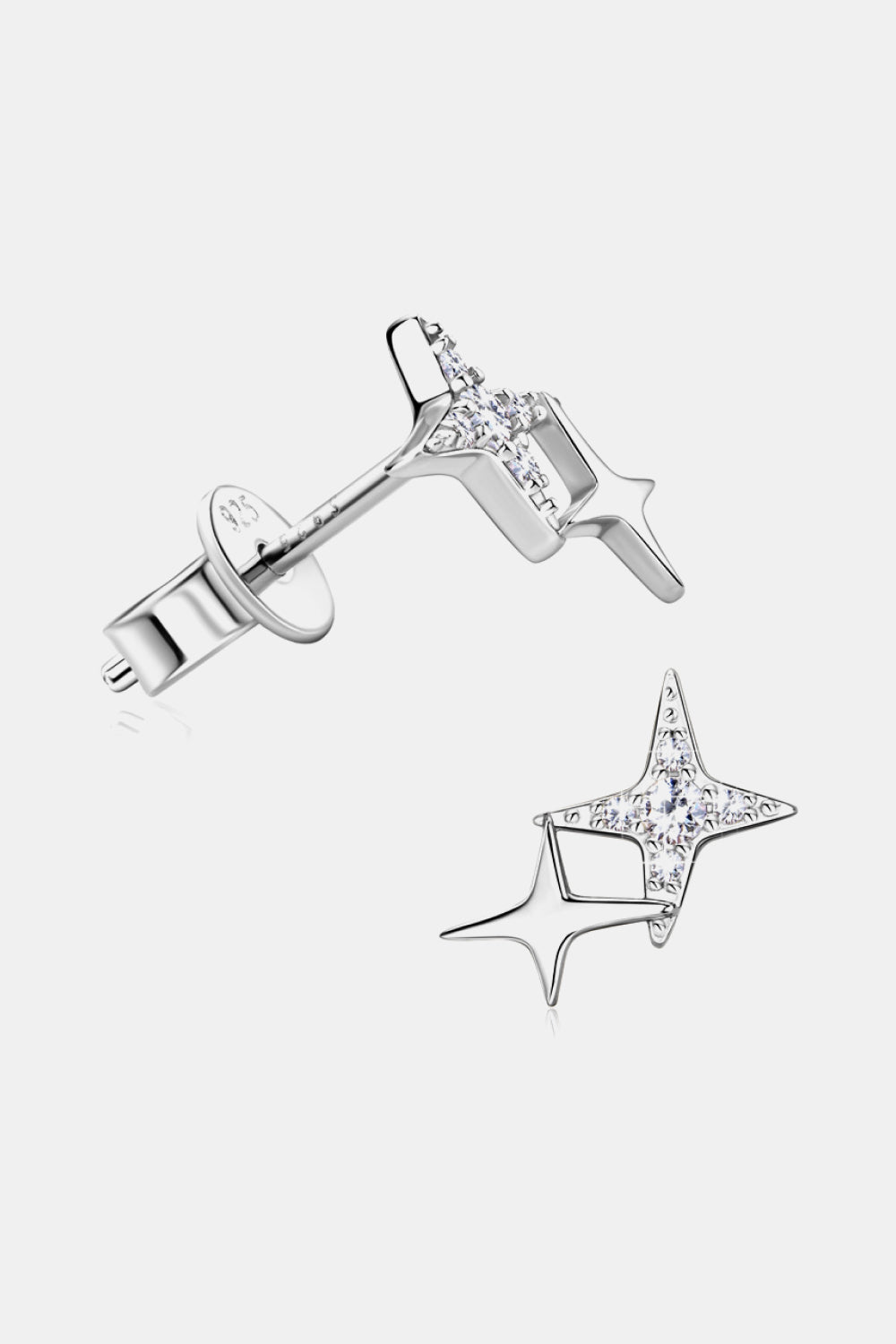 Moissanite 925 Sterling Silver Star Shape Earrings-Trendsi-[option4]-[option5]-[option6]-[option7]-[option8]-Shop-Boutique-Clothing-for-Women-Online