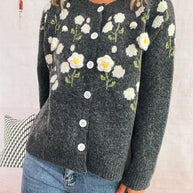 Flower Button Up Long Sleeve Cardigan-Cardigan-Trendsi-[option4]-[option5]-[option6]-[option7]-[option8]-Shop-Boutique-Clothing-for-Women-Online