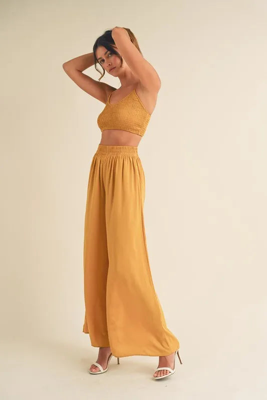 MABLE Smocked Bralette Crop Top and Wide Leg Pants Set-Sets-Trendsi-[option4]-[option5]-[option6]-[option7]-[option8]-Shop-Boutique-Clothing-for-Women-Online
