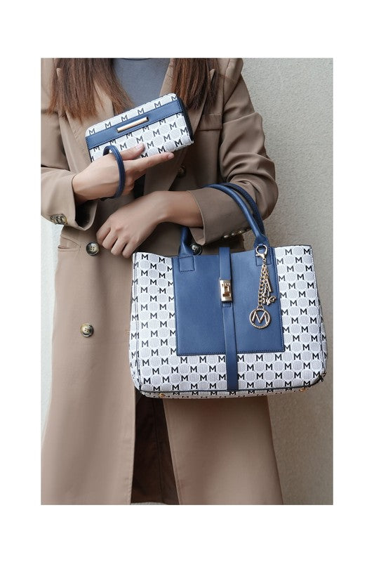 The Yuliana Circular Print Satchel with Wallet Mia-MKF Collection by Mia K-[option4]-[option5]-[option6]-[option7]-[option8]-Shop-Boutique-Clothing-for-Women-Online