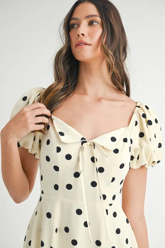 MABLE Polka Dot Puff Sleeve Midi Dress-Dresses-Trendsi-[option4]-[option5]-[option6]-[option7]-[option8]-Shop-Boutique-Clothing-for-Women-Online