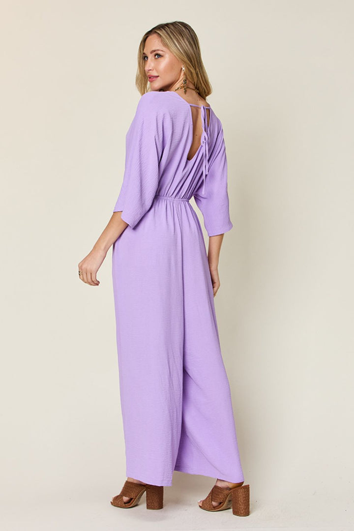 Double Take Half Sleeve Wide Leg Jumpsuit-Trendsi-[option4]-[option5]-[option6]-[option7]-[option8]-Shop-Boutique-Clothing-for-Women-Online