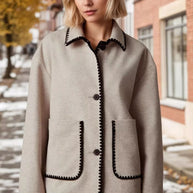 Contrast Trim Drop Shoulder Outerwear-Coats-Trendsi-[option4]-[option5]-[option6]-[option7]-[option8]-Shop-Boutique-Clothing-for-Women-Online
