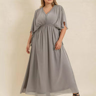 Plus Size V-Neck Flutter Sleeve Dress-Dresses-Trendsi-[option4]-[option5]-[option6]-[option7]-[option8]-Shop-Boutique-Clothing-for-Women-Online