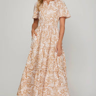 She + Sky Printed Notched Woven Tiered Pintuck Maxi Dress with Side Pockets-Dresses-Trendsi-[option4]-[option5]-[option6]-[option7]-[option8]-Shop-Boutique-Clothing-for-Women-Online