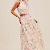 SO ME Floral Printed Woven Shoulder Bow Tie Top and Skirt Set-Dresses-Trendsi-[option4]-[option5]-[option6]-[option7]-[option8]-Shop-Boutique-Clothing-for-Women-Online