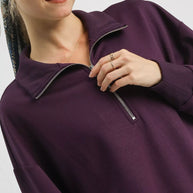 Umgee Half Zip Drop Shoulder Sweatshirt-Sweatshirts-Trendsi-[option4]-[option5]-[option6]-[option7]-[option8]-Shop-Boutique-Clothing-for-Women-Online